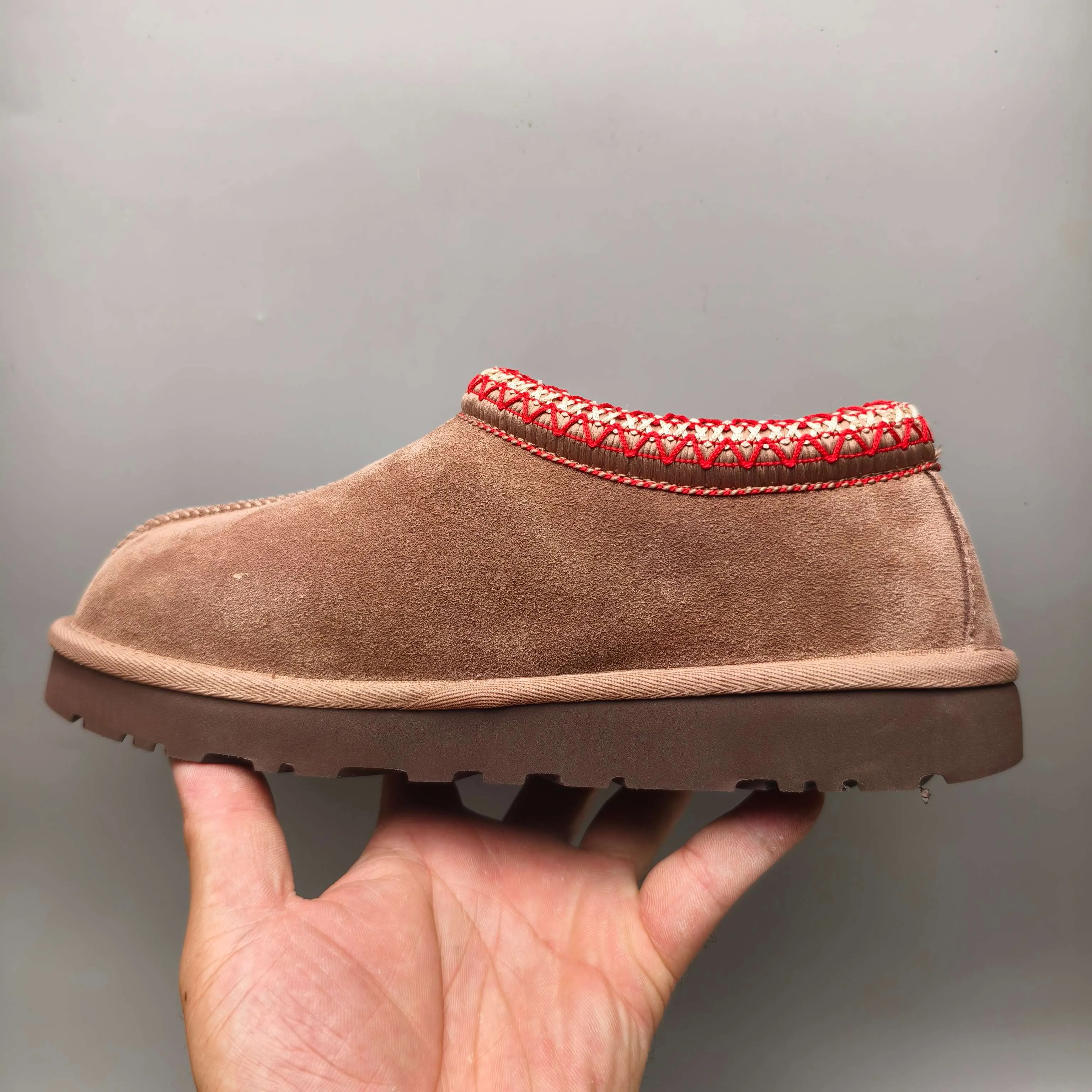 💰440 UGG sheepskin all-in-one snow boots for women, 5955 model 4470, one-legged ethnic style home style for women, color: light oak brown, pink, sand color, size: 35-41